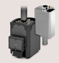 Печь для бани Былина-12 ЧУ + бак самоварного типа 55л - Теплодар